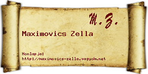 Maximovics Zella névjegykártya